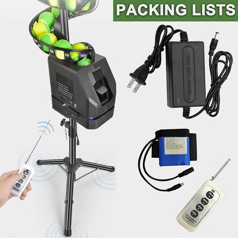Automatic Tennis Ball Machine with Remote Control & Adjustable Tripod - Ideal Tennis Trainer for Beginners, Coaches & Players - Perfect for Practice Sessions in Kuwait
