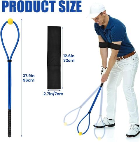 Golf Rope Swing Trainer Set, Golf Swing Training Aid for Improving Speed, Accuracy, Rhythm, Flexibility and Strength, Golf-Warm-Up Practice Equipment in Kuwait