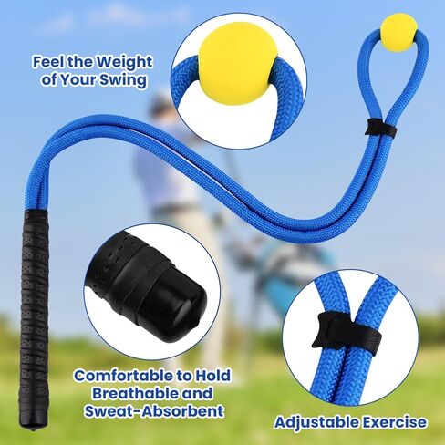 Golf Rope Swing Trainer Set, Golf Swing Training Aid for Improving Speed, Accuracy, Rhythm, Flexibility and Strength, Golf-Warm-Up Practice Equipment in Kuwait