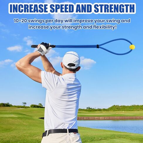 Golf Rope Swing Trainer Set, Golf Swing Training Aid for Improving Speed, Accuracy, Rhythm, Flexibility and Strength, Golf-Warm-Up Practice Equipment in Kuwait