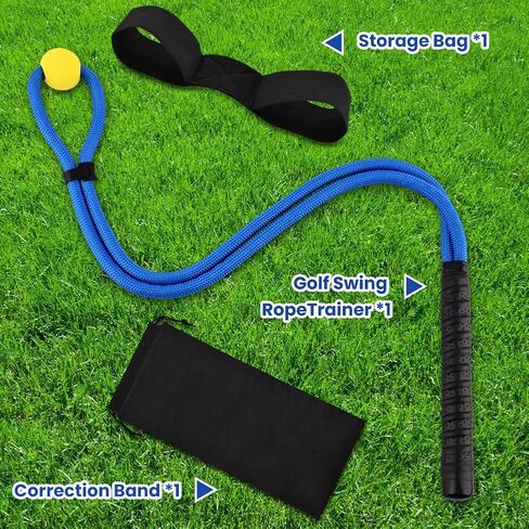 Golf Rope Swing Trainer Set, Golf Swing Training Aid for Improving Speed, Accuracy, Rhythm, Flexibility and Strength, Golf-Warm-Up Practice Equipment in Kuwait