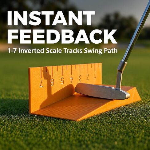 Impact Position Golf Swing Trainer, Golf Impact Training Wedge with Guide Walls, Golf Swing Training Aid for Ball-First Contact, Low Point Control, Center Face Strike & Club Path Training in Kuwait
