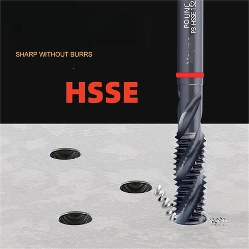 1PCS HSSE American Fine Spiral Fluted Tap UNC UNF UNS UNEF 1-64 4-48 2-56 12-32 3/16 5/16 3/8 Machine With Red Ring(UNEF 1I4-36) in Kuwait