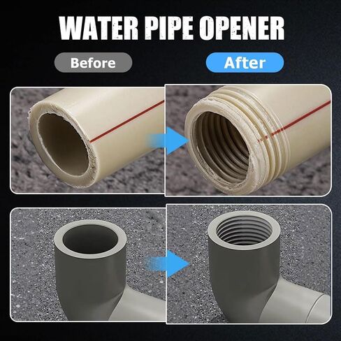 مجموعة من 4 أدوات خيوط الأنابيب الخارجية الداخلية من Oumefar مصنوعة من سبائك الصلب PVC PPR خيط الأنابيب البلاستيكية G3/4 1/ بوصة ساق سداسية لإصلاح السباكة والمشروعات اليدوية in Kuwait