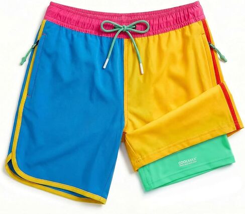 Boys Toddler Swim Trunks w/Compression Liner, Quick Dry Kids Board Swim Shorts, UPF 50+ Bathing Suit w/Zip Pockets in Kuwait