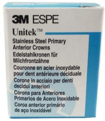 3M ESPE 907001 Unitek الفولاذ المقاوم للصدأ التيجان الأمامية الأولية #1 الجزء العلوي الأيسر المركزي 5/Pk in Kuwait