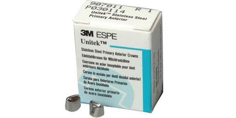 3M ESPE 907001 Unitek الفولاذ المقاوم للصدأ التيجان الأمامية الأولية #1 الجزء العلوي الأيسر المركزي 5/Pk in Kuwait