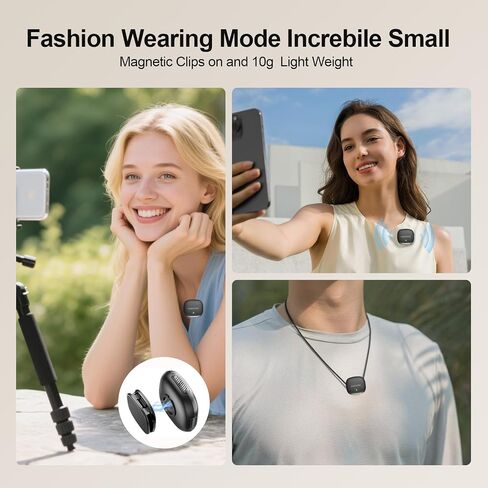 ميكروفون ANDYCINE MC لاسلكي Lavalier متوافق مع iPhone 15,16,17series /Android/PC/كمبيوتر محمول USB-C قابس طية صدر السترة ميكروفون AI إلغاء الضوضاء مشبك مغناطيسي ميكروفون لتسجيل الفيديو، البث المباشر in Kuwait