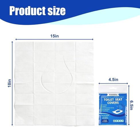 70 Pcs Toilet Seat Covers Disposable Flushable, XL Travel Toilet Seat Covers for Public Bathrooms, Road Trips, Camping & On-the-Go Hygiene in Kuwait