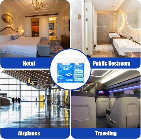 70 Pcs Toilet Seat Covers Disposable Flushable, XL Travel Toilet Seat Covers for Public Bathrooms, Road Trips, Camping & On-the-Go Hygiene in Kuwait