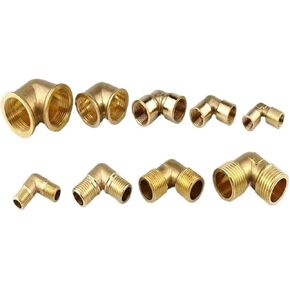 Brass 90-degree Right-angle Double Male Threaded Elbow Joint, Thread Direct 1/8, 1/4, 3/8, 1/2, 3/4 Adapter For Water Pipe(E 1Pc) in Saudi Arabia
