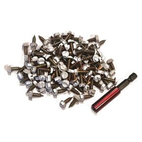 100 عدد من براغي مزراب المطر الفاخرة المطلية باللون الأبيض #8 × 1/2 بوصة طويلة، مطلية بالزنك، مقاومة للتآكل، التنصت الذاتي، التشغيل الذاتي، ماسورة التصريف، مسامير بسحاب من الصفائح المعدنية، رأس سداسي مشقوق، مع حامل لقمة in Saudi Arabia
