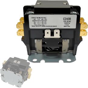 C240B مزدوج اثنين 2 القطب 40 أمبير 120 فولت A/C المقاولين FL 2P FL 40A RES 50A HVAC المقاولين، 2 القطب استبدال المقاولين AC لمكيف الهواء ضاغط وحدة المكثف المقاولين مضخة الحرارة in Saudi Arabia