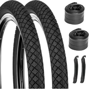 مجموعة إطارات دراجة للأطفال من Hycline، عبوتان من إطارات الدراجات القابلة للطي مقاس 16 × 1.95/20 × 1.95 بوصة مع أنابيب وأذرع إطارات، مطاط البوتيل، استبدال مداس الماس لجميع التضاريس لدراجات BMX MTB للأطفال in Kuwait