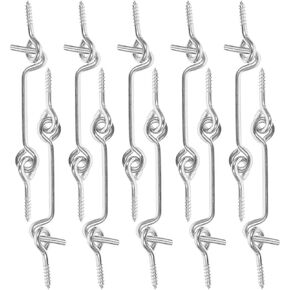 SEWACC 10pcs Cabin Hook Eye Latch Door Safety Latches Carbon Steel Windproof Door Hook Lock with Mounting Screws for Home and Windows in Kuwait