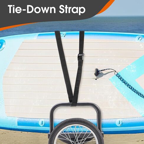 Double SUP Transport Cart with 16" Wheels, Carrier/Trolley for 2 Stand Up Paddle Boards & Surfboards, Black in Saudi Arabia