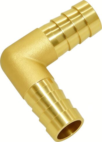 Brass Hose Barb Fitting 90 Degree Elbow 1" x 3/4" Barbed 2pcs with 4pcs Hose Clamps in Kuwait
