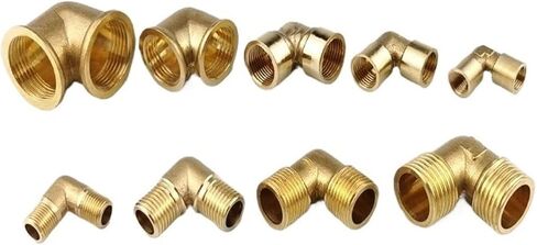 Brass 90-degree Right-angle Double Male Threaded Elbow Joint, Thread Direct 1/8, 1/4, 3/8, 1/2, 3/4 Adapter For Water Pipe(E 1Pc) in Kuwait
