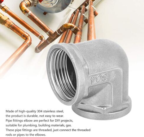 Srliya G1 Female Thread Elbow Threaded Pipe Fitting Elbow Female Thread Pipe Threaded Connector 304 Stainless Steel 32mm Inner Diameter with Connection for Pl in Kuwait