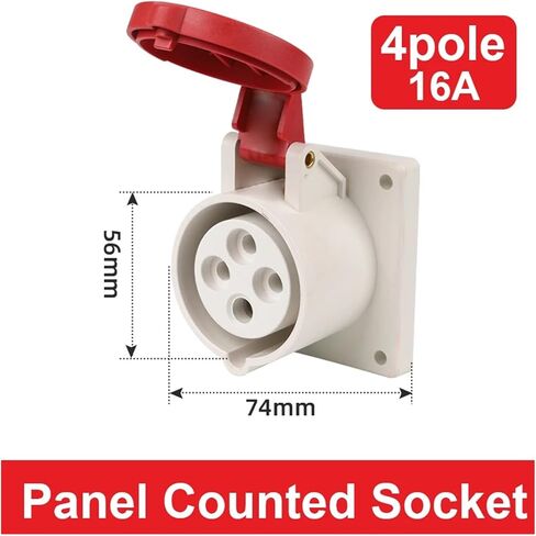 4-pin 16A male and female hanging panel socket connector(Panel counted socket) in Kuwait