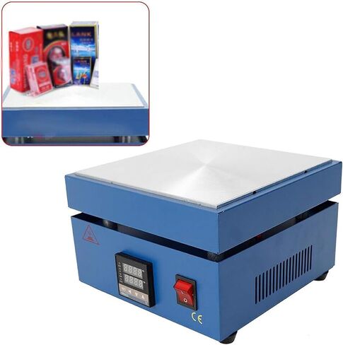 Cellophane Sealing Machine, Manual Cellophane Overwrapping Machine, 7.87x7.87inches (200x200mm) Heating Table with Digital Display, Temperature Control Range 0-400℃, for Cosmetics Packing in Kuwait