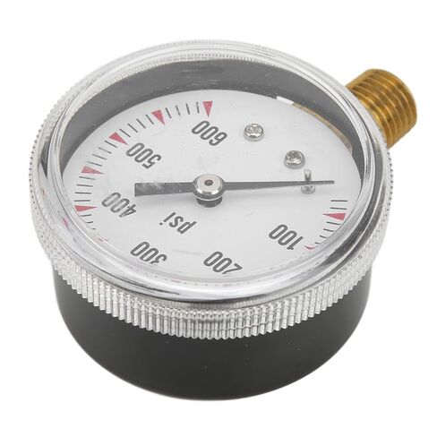 Pressure 0-600 PSI with 1 / 4in NPT Brass Connector – Clear Round Dial, Durable Stainless Steel – Accurate Water & Air Pressure Measurement for Pumps and Pools in Kuwait