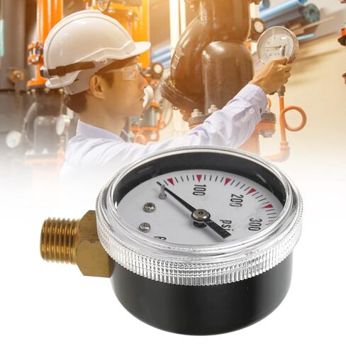 Pressure 0-600 PSI with 1 / 4in NPT Brass Connector – Clear Round Dial, Durable Stainless Steel – Accurate Water & Air Pressure Measurement for Pumps and Pools in Kuwait