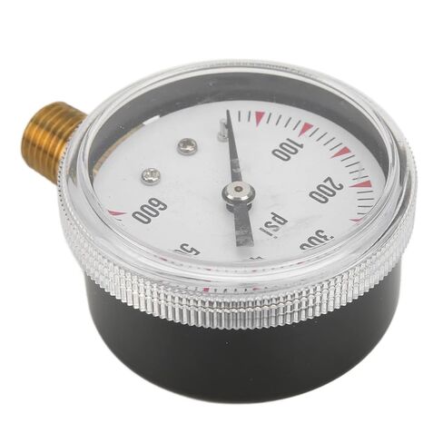 Pressure 0-600 PSI with 1 / 4in NPT Brass Connector – Clear Round Dial, Durable Stainless Steel – Accurate Water & Air Pressure Measurement for Pumps and Pools in Kuwait