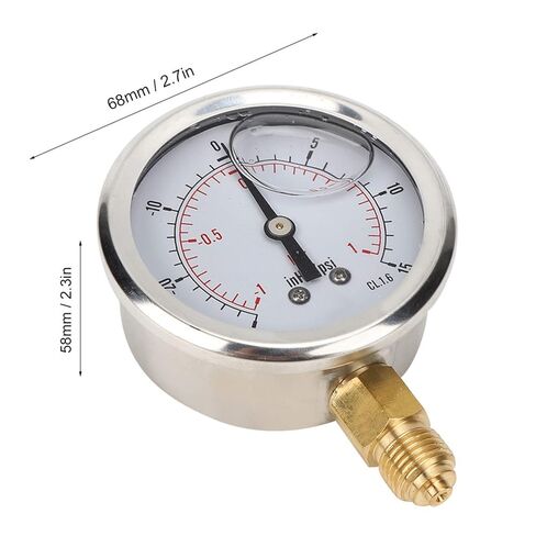 ضغط PSI 1/4 BSP مملوء بالزيت، علبة من الفولاذ المقاوم للصدأ 41 بار - متوافق مع الماء والزيت والهواء، وحماية IP65 للتعدين والاستخدام المنزلي in Kuwait