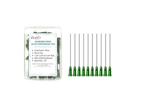Rachel's Closeouts 10 Packs of 14 Gauge Needle 2-inch Dispensing Needle in Your Choice of Gauge & Pcs Blunt Tip Needle Industrial Dispensing Needle | Luer Lock Needle | Syringe Needles | in Kuwait