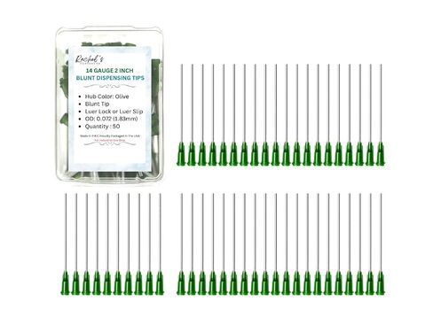 Rachel's Closeouts 10 Packs of 14 Gauge Needle 2-inch Dispensing Needle in Your Choice of Gauge & Pcs Blunt Tip Needle Industrial Dispensing Needle | Luer Lock Needle | Syringe Needles | in Kuwait