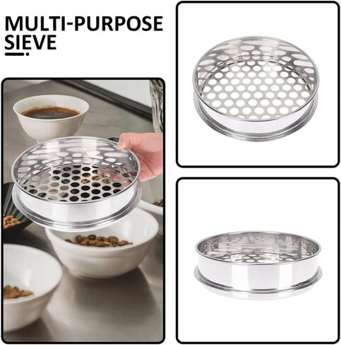 UPKOCH Stainless Steel Blueberry Grading Sieve Round Sifter for Stackable Design Mesh for Efficient Screening Easy to Use Clean in Kuwait