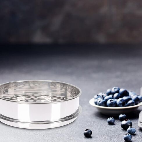 UPKOCH Stainless Steel Blueberry Grading Sieve Round Sifter for Stackable Design Mesh for Efficient Screening Easy to Use Clean in Kuwait