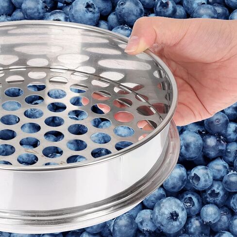 UPKOCH Stainless Steel Blueberry Grading Sieve Round Sifter for Stackable Design Mesh for Efficient Screening Easy to Use Clean in Kuwait
