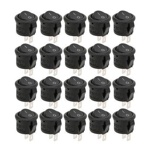 20Pcs Rocker Switch Power Switch 2 Pin 2 Position Switches Round Button Toggle On Off Rocker Switch KCD11 in Saudi Arabia