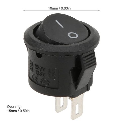 20Pcs Rocker Switch Power Switch 2 Pin 2 Position Switches Round Button Toggle On Off Rocker Switch KCD11 in Saudi Arabia