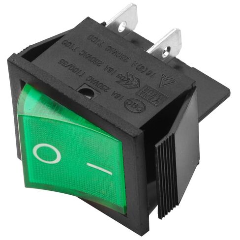 Heschen Rocker Switch ON-OFF DPST 4 Terminals Green Light 16A 250VAC With Waterproof Cover (2), RK1-01-HS-G in Saudi Arabia