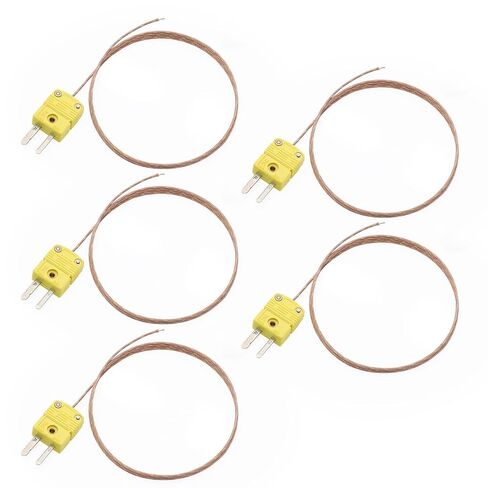 DROK 3 Pack K Type Thermocouple Probe - High Accuracy Type K Temperature Probes & Sensors for Thermocouple Thermometer, Measure Range -40°C~480°C (-40°F~896°F) 1 Meter Long in Saudi Arabia