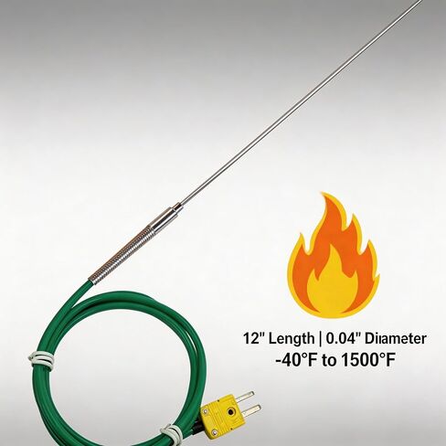 TL1911SL Type K Thermocouple Probe Temperature Range: -40°F to 1500°F | Suitable for kilns, industrial ovens smoking chambers 3D printers, and similar applications in Saudi Arabia