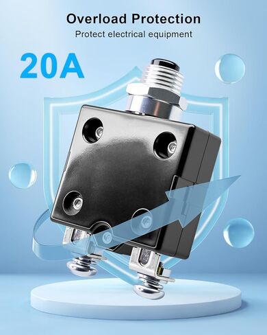 Current Overload Protector Circuit Breaker Fit for JMB PE 74 Series 20A 125/250VAC 50VDC, Manual Reset Push Button Thermal Circuit Breakers in Saudi Arabia