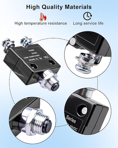Current Overload Protector Circuit Breaker Fit for JMB PE 74 Series 20A 125/250VAC 50VDC, Manual Reset Push Button Thermal Circuit Breakers in Saudi Arabia