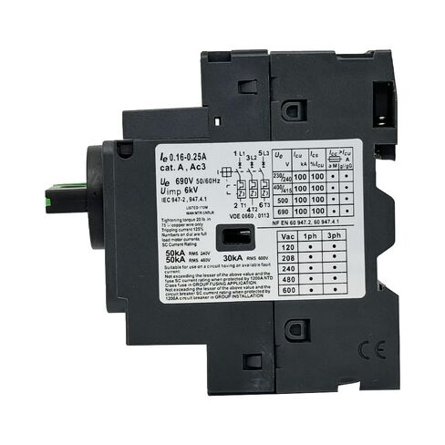 Motor Circuit Breaker GV2P02 0.16-0.25A Manual Motor Starter with Rotary knob in Saudi Arabia