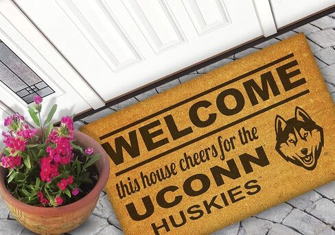 KH Sports Fan Connecticut Huskies Welcome Coir Doormat, 18x30 Inches, Huskies Outdoor Rug; Display Your Team Spirit with This Unique Connecticut Huskies Doormat in Saudi Arabia