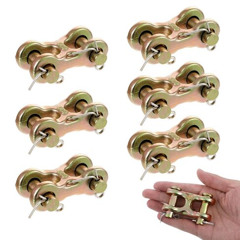 6 Pcs 3/8 Inch Twin Clevis Link, Alloy Steel Chain Repair Links Safety Chain Repair Link for Safety Chains - 3/8 Chain Link Connector, Working Load Capacity of 6600 lbs in Saudi Arabia