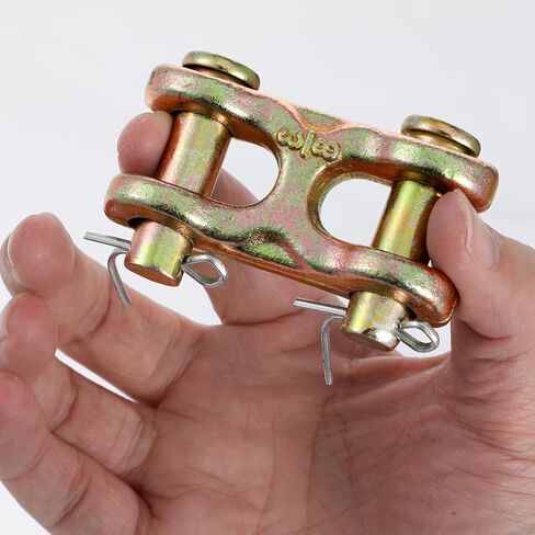 6 Pcs 3/8 Inch Twin Clevis Link, Alloy Steel Chain Repair Links Safety Chain Repair Link for Safety Chains - 3/8 Chain Link Connector, Working Load Capacity of 6600 lbs in Saudi Arabia