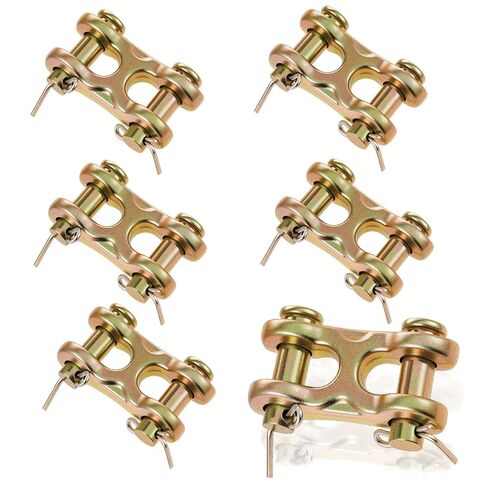 6 Pcs 3/8 Inch Twin Clevis Link, Alloy Steel Chain Repair Links Safety Chain Repair Link for Safety Chains - 3/8 Chain Link Connector, Working Load Capacity of 6600 lbs in Saudi Arabia