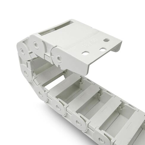 10 x 10/11 mm (Inner H x W) R18 Bridge Type Drag Chain, Cable Carrier Track, Wire Protection Chain Connector 39.3inch/1M for 3D Printer, Industrial CNC, White Plastic （Outer Side Open） in Saudi Arabia