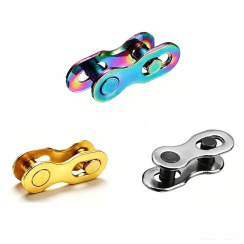 6/7/8 Speed Bike Chain Quick Link - 1/2" x 3/32", 6 Pairs (2 Gold + 2 Silver + 2 Iridescent) Master Link, Hub Motor E-Bike Bicycle Connector for Commuter & Outdoor Cycling in Saudi Arabia