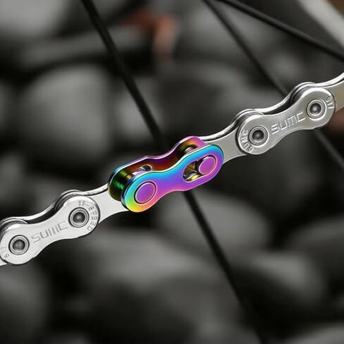 6/7/8 Speed Bike Chain Quick Link - 1/2" x 3/32", 6 Pairs (2 Gold + 2 Silver + 2 Iridescent) Master Link, Hub Motor E-Bike Bicycle Connector for Commuter & Outdoor Cycling in Saudi Arabia