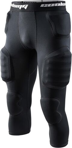 COOLOMG Boys 7 Pads Football Girdles Youth Football Compression Pants with Pads for Knee, Hip, Tailbone, Thigh in Saudi Arabia
